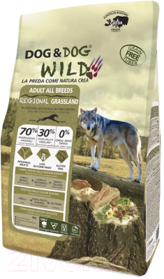 Сухой корм для собак Gheda Petfood Dog&Dog Wild Regional Grassland со свининой, ягненком и буйволом (12кг)