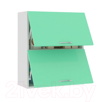 Шкаф навесной для кухни Кортекс-мебель Корнелия Мара ВШ60-2г (салатовый)