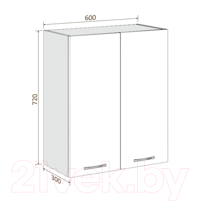 Шкаф навесной для кухни Кортекс-мебель Корнелия Мара ВШ60с (голубой)