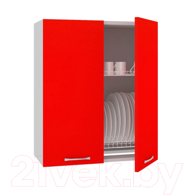 Шкаф навесной для кухни Кортекс-мебель Корнелия Мара ВШ60с (красный)
