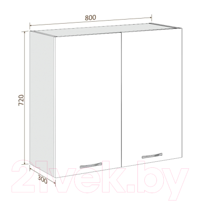 Шкаф навесной для кухни Кортекс-мебель Корнелия Мара ВШ80 (серый)