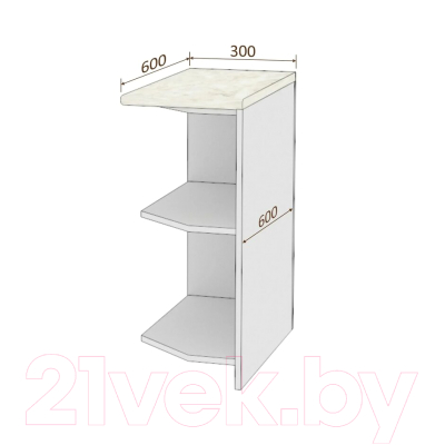 Шкаф-стол кухонный Кортекс-мебель Корнелия Ретро НШК30р без столешницы (венге)