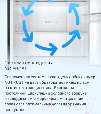 Холодильник с морозильником Maunfeld MFF 1857NFSB