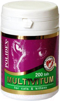 Кормовая добавка для животных Polidex Мультивитум / 7833 (200 таблеток)