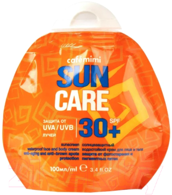 Крем солнцезащитный Cafe mimi Sun водостойкий SPF30+ д/лица и тела (100мл)