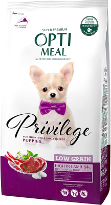 Сухой корм для собак Optimeal Privilege Puppy Low Grain Mini & Small с ягненком (1.95кг)