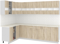 Готовая кухня Кортекс-мебель Корнелия Экстра 1.5x2.8м (дуб сонома/марсель) - 
