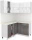 Кухонный гарнитур Кортекс-мебель Корнелия Экстра 1.5x1.4м (белый/береза/марсель) - 