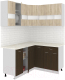 Готовая кухня Кортекс-мебель Корнелия Экстра 1.5x1.4м (дуб сонома/венге/королевский опал) - 