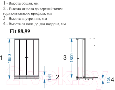 Душевой уголок Domani-Spa Fit 99 / DS04F99L0Cl00 (прозрачное стекло)