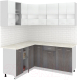 Кухонный гарнитур Кортекс-мебель Корнелия Экстра 1.5x1.8м (белый/береза/марсель) - 