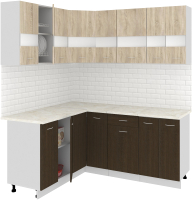 Готовая кухня Кортекс-мебель Корнелия Экстра 1.5x1.8м (дуб сонома/венге/мадрид) - 