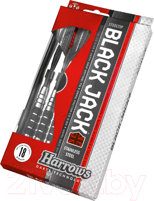 Набор дротиков для дартса Harrows Steeltip Black Jack / 842HRED90122