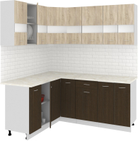 Готовая кухня Кортекс-мебель Корнелия Экстра 1.5x1.9м (дуб сонома/венге/мадрид) - 