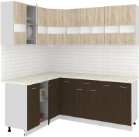 Готовая кухня Кортекс-мебель Корнелия Экстра 1.5x2.0м (дуб сонома/венге/королевский опал) - 