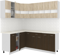 Готовая кухня Кортекс-мебель Корнелия Экстра 1.5x2.1м (дуб сонома/венге/мадрид) - 