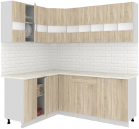 Готовая кухня Кортекс-мебель Корнелия Экстра 1.5x2.1м (дуб сонома/марсель) - 