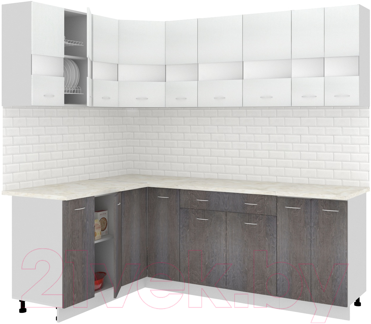 Готовая кухня Кортекс-мебель Корнелия Экстра 1.5x2.2м