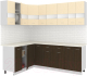 Кухонный гарнитур Кортекс-мебель Корнелия Экстра 1.5x2.2м (венге светлый/венге/марсель) - 