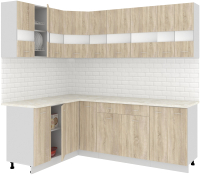 Кухонный гарнитур Кортекс-мебель Корнелия Экстра 1.5x2.2м (дуб сонома/марсель) - 