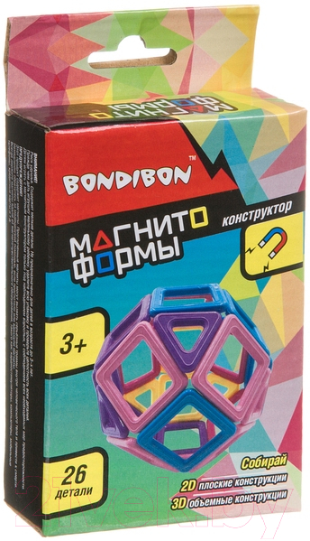 Конструктор магнитный Bondibon Магнитоформы / ВВ4408