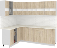 Готовая кухня Кортекс-мебель Корнелия Экстра 1.5x2.4м (дуб сонома/королевский опал) - 
