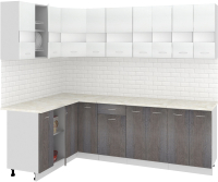 Готовая кухня Кортекс-мебель Корнелия Экстра 1.5x2.5м (белый/береза/королевский опал) - 