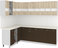Готовая кухня Кортекс-мебель Корнелия Экстра 1.5x2.5м (дуб сонома/венге/марсель) - 