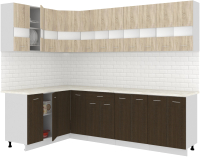 Готовая кухня Кортекс-мебель Корнелия Экстра 1.5x2.7м (дуб сонома/венге/королевский опал) - 