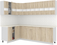 Готовая кухня Кортекс-мебель Корнелия Экстра 1.5x2.7м (дуб сонома/королевский опал) - 