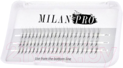 Накладные ресницы пучковые Milan Pro 1013 MP / 20D / 0.07/C/8.10.12 комб. безузел. (3 линии, матовый черный)