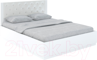 Двуспальная кровать Rinner Тиффани М25 с ПМ 160x200 (белый текстурный)