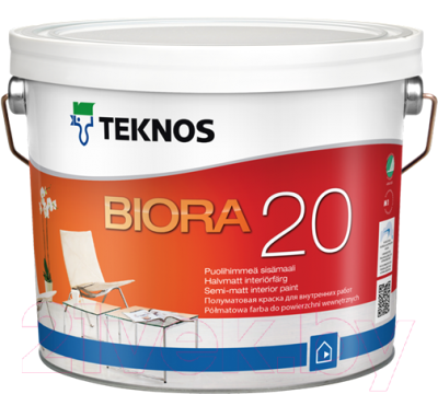 Краска Teknos Biora 20 Base 1 (2.7л, белый)