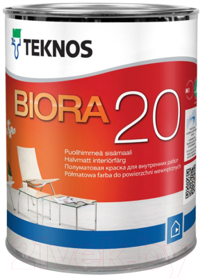 Краска Teknos Biora 20 Base 3 (900мл, прозрачный)