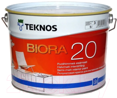 Краска Teknos Biora 20 Base 3 (9л, прозрачный)