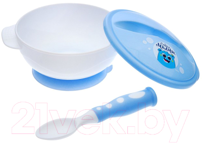 Набор посуды для кормления Mum&Baby Сладкий малыш / 3630403 (голубой)