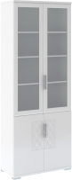 Шкаф с витриной Rinner Тиффани М15 (белый текстурный) - 