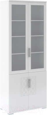 Шкаф с витриной Rinner Тиффани М15 (белый текстурный)