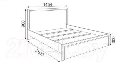Полуторная кровать Rinner Беатрис М16 140x200 (орех гепланкт)