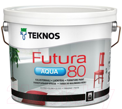 Краска Teknos Futura Aqua 80 Base 3 (2.7л, прозрачный)