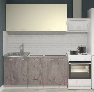 Готовая кухня Кортекс-мебель Корнелия Лира 1.6 без столешницы (розовый/оникс)