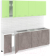 Готовая кухня Кортекс-мебель Корнелия Лира 2.2 без столешницы (зеленый/оникс) - 