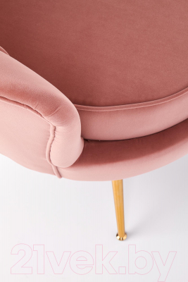 Кресло мягкое Halmar Amorinito (светло-розовый/золото)