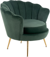 Кресло мягкое Halmar Amorinito (темно-зеленый/золото) - 