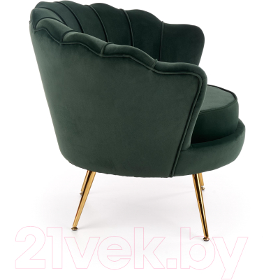 Кресло мягкое Halmar Amorinito (темно-зеленый/золото)