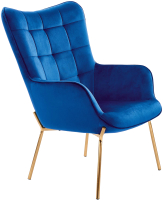 Кресло мягкое Halmar Castel 2 (темно-синий/золото) - 