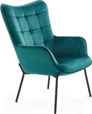 Кресло мягкое Halmar Castel (темно-зеленый/черный)