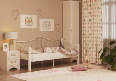 Кровать-тахта Сакура Гарда-7 (вишневый) - Фото кровати другой расцветки в интерьере