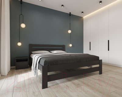 Двуспальная кровать BAMA Palermo (180x200, черный)