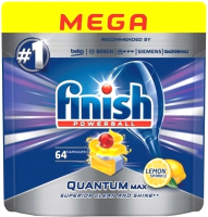 Таблетки для посудомоечных машин Finish Powerball Quantum Max Lemon (64шт) - 